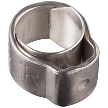 Oetiker 1-Ear Type Stainless Steel 304 Hose Clamp with Stainless Steel 302 Insert, OD .145" Closed and .185" Open, 5.5"W (Pack of 25)