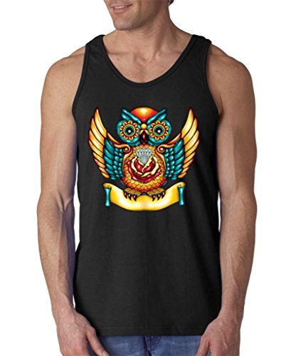 Day Of Dead Sugar Skull Owl Men's Tank Top Fashion Tank Tops