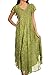 Sakkas Lila Freckled Dyed Cap Sleeve Scoopneck Long Caftan Dress/Cover Up