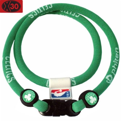 Phiten Titanium Neclkace X30 NBA Collection, Celtics, 18 Inch