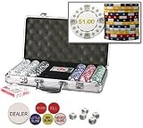 Set of 300 Premium Quality 11.5 gr Poker Chips, Choose Plain or Dollar Denominated Chips