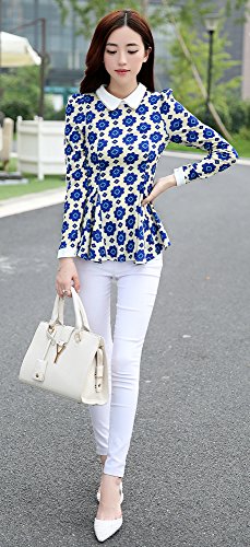 チュニック ブラウス 丸襟 長袖 レトロ ワンピース ミニ ブラウス シャツ 花柄 フラワー 小花 キュート カジュアル パーティ ２次会 レディース 秋物 冬物 可愛いスカーフ付き R270