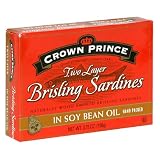 Sale Crown Prince Two Layer Brisling Sardines in Soy Bean Oil, 3.75-Ounce Cans (Pack of 12) by Crown Prince