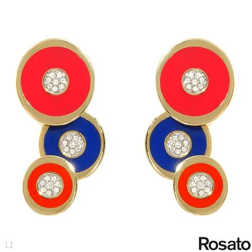 Genuine Rosato (TM) Earring. Rosato 0.2 Ctw Vs2 Color H Diamonds 18K Gold Earrings. 10.20 Grams in Weight and 0.2 mm in Length. 100% Satisfaction Guaranteed.