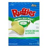 Ruffles Sour Cream & Onion Potato Chips, Sunflower Oil, 9.40625-Ounce Bags (Pack of 11)