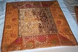 VINTAGE ART JARI SILK SARI CUSHION PILLOW COVERS THROW