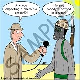 Londons Times Funny Society Cartoons - Gas Mask Use in Iraq - Coffee Gift Baskets - Coffee Gift Basket