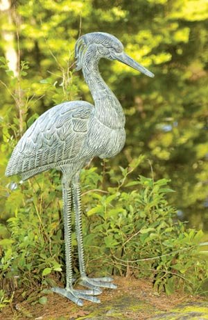 Achla Model HSB-01 31.5-Inch Aluminum Heron Statue, Verdigris