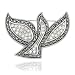 Sterling Silver Marcasite Crystal Dove Pin