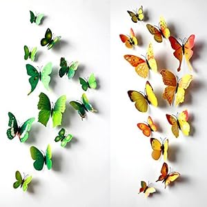 24 Pcs Art Decor Wall Stickers Home kid Room Decals