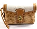 AUTHENTIC COACH STRAW LEATHER CLUTCH WRISTLET