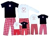 Love Your Family Black White and Red Cotton Adult and Matching Coordinating Kids Cotton Playwear Outfits; Clothing Sets for the Entire Family