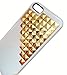 Punk Pyramid Studs and Spikes Mobile Phone Case for iPhone 5 Studs Cell Phone Case White Golden