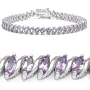 7.40 Carat Genuine Amethyst Silver Bracelet