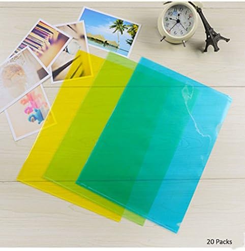 Colored Transparent Good Quality File Folders Document Folders File Organizer Single Page Clips, 20 Counts