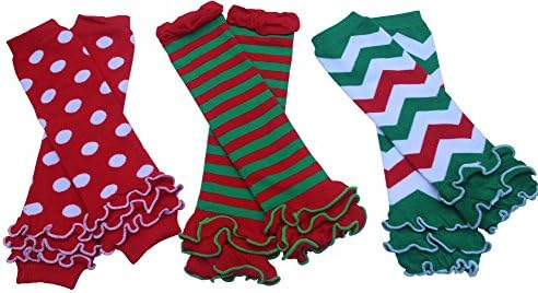 Shannon Baby Christmas Ruffle Leg Warmers 3 Pair