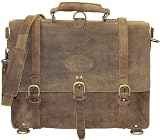 Rustic Vintage Leather Briefcase Backpack Laptop Bag