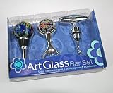 3-Piece Millefiori Art Glass Bar Set