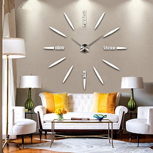 3D DIY Modern Mute Mirror Wall Clock Wall Sticker Home Decoration