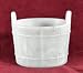 Early 1900's Milk Glass Oaken Bucket Open Salt