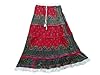 Ethnic Wear Long Skirt Red Green Printed Patch Work Women Maxi Skirt