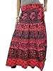 Womans Wrapskirt Red Indi Sarong Long Cotton Wrap Around Skirt Beach Dress