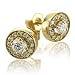 14k Yellow Gold Cluster Diamond Earrings Studs (HI, SI-I, 0.62 carat)