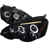 02-04 ACURA RSX DUAL HALO GLOSSY BLACK PROJECTOR HEADLIGHTS by Spec-D Tuning
