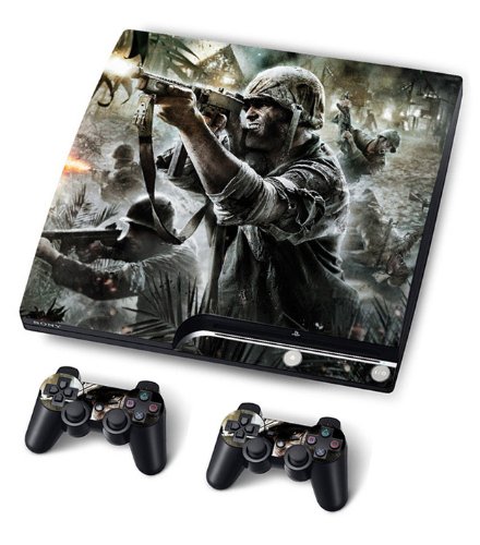 Skin Sticker for Ps3 Playstation 3 Slim and 2 Consoles Call of Duty