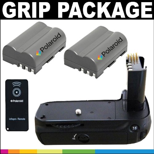 polaroid premium package: polaroid wireless performance battery grip for nikon d80, d90 digital slr cameras + polaroid remote shutter release + polaroid high capacity nikon enel3e rechargeable lithium replacement battery (x2)
