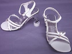 Fairytale Princess White Clear Heel Sandals with Rhinestones ~ Pageant