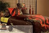 Review Verona Bedding  / VLN011-3-Q Chocolate Queen Size 100% Cotton Duvet 3 Piece Set