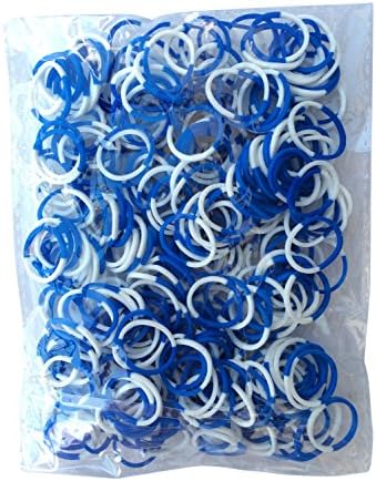 Tie Dye Loom Bands - 600 Beautiful Blue White Tie Dye Rainbow Loom Refill Pack - Includes 24 Clips - Make Dozens Of Unique Rubber Band Bracelets!