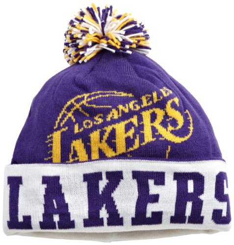 NBA Men's Long Knit Hat - Ke81Z, Los Angeles Lakers, One Size, Purple/white/gold