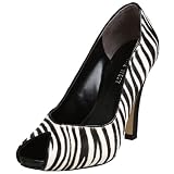  : Nine West Women's Overnout Peep Toe Pump,Black/White,8 M US
