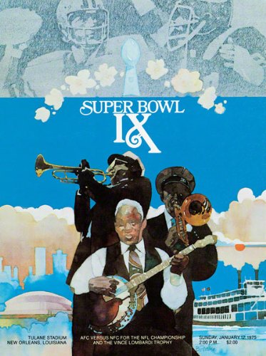 Canvas 22 x 30 Super Bowl IX Program Print | Details: 1975, Steelers vs Vikings