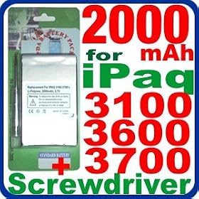 2400mAh BATTERY for HP Compaq iPaq 3600 3700 3100 3630 3635 3640 3650 3660 3670 3730 3735... by Eurus Wings