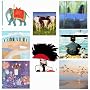 Greeting cards collection. Beautiful 3 - 8 luxury art cards