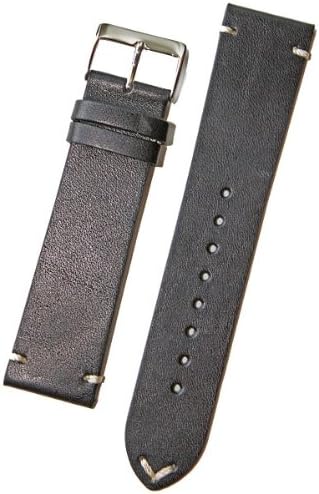Horween Vintage Style Black Calfskin Leather with Matching Lining and Hand-Stitching INS-HOR01-0001 (20mm)