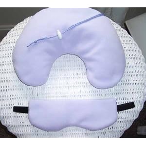 Lavender Aromatherapy, U-neck Comfort Travel Pillow and Coordinating Eye Mask Set by Lavender Green Aromatherapy