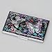 Antique Alive Mother of Pearl Design RFID Blocking Protection Business Card Case, Credit Card Holder, Metal Name Card Case, Engraved Slim Purse Pocket Cash Money Wallet (Flower Butterfly)