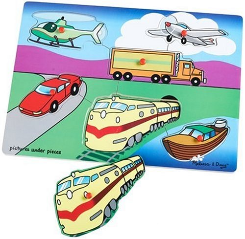 Childrens Toyshop  Toys : My First Wooden Transportation 6-piece Peg Puzzle