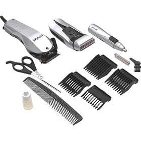 Hinari Style Devil Men's Grooming Pack: Professional Hair Clipper, Rechargeable Twin Foil Shaver, Nasal Trimmer, Four Combs