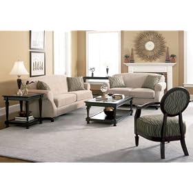 Fabric Sofa Set - 3 Piece in Beige Chenille Fabric - Coaster