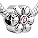 Bling October Birthstone Flower Shine Bead - Pandora Charm & Bracelet Compatible