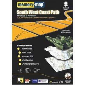Memory-Map V5 South West Coast Path - Minehead to Falmouth OS 1:25,000