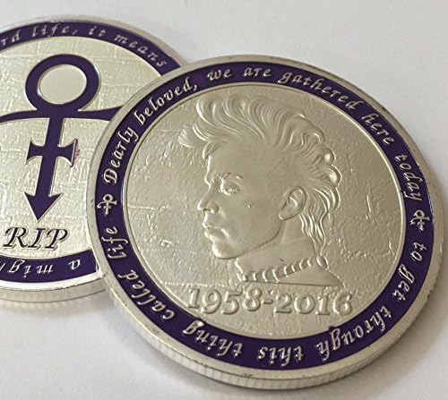 R.I.P. PRINCE Tribute. Love Symbol. Silver with Purple Inlay. 38mm. Dearly Beloved We Are Gathered Here