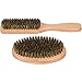 Heroic STAR Beard Brush Two Piece Set With Cloth Drawstring Bag Grooming Kit - Made From 100% Genuine Natural Boar Bristle And Solid Beech Wood - Perfect For Use With Beard Oil Balm Wax And Pomade