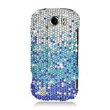 Best Price Waterfall Blue With Full Rhinestones Faceplate Hard Plastic Protector Snap-On Cover Case For HTC myTouch 4G Slide