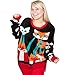 FunQi Laser Cat-Zillas Ugly Christmas Sweater, Black